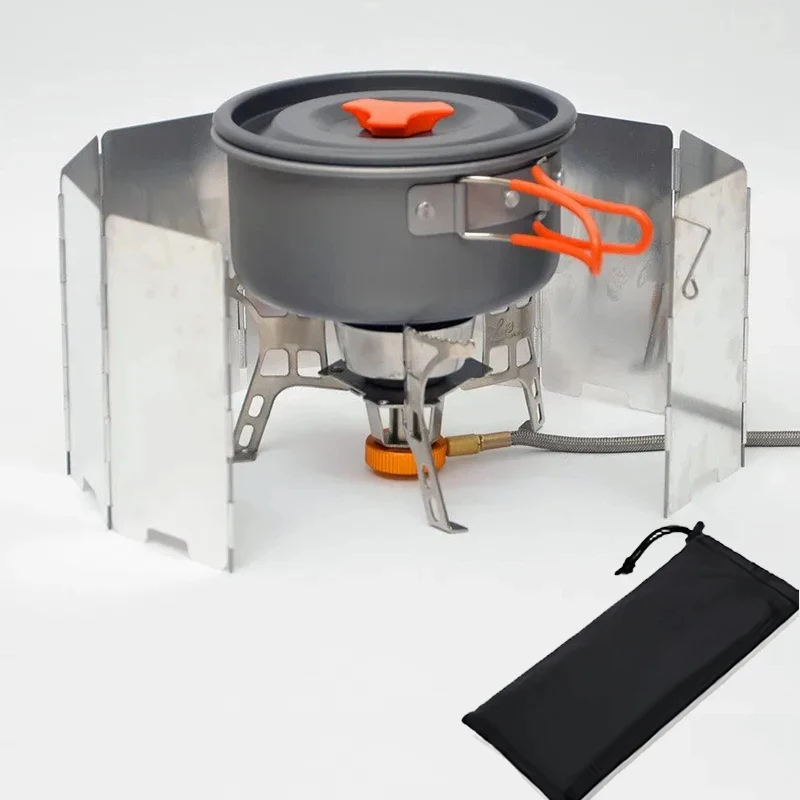 Camping Cooking Gas Stove - 8/10Tablet-type gas stove, windproof outdoor camping