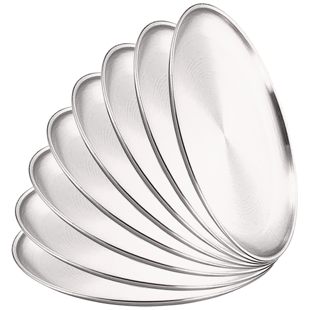 Camping Cooking Plate - 8Pcs Metal Dining Dish Stainless Steel