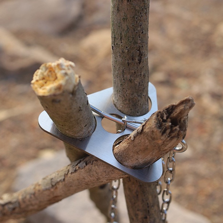 Camping Cooking Accessories - Stainless Steel Camping Tripod Portable Detachable
