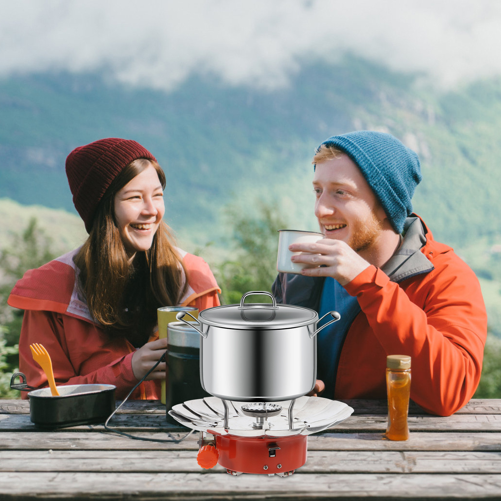 Camping Cooking Range - Portable Lotus Mini Furnace Outdoor Gas