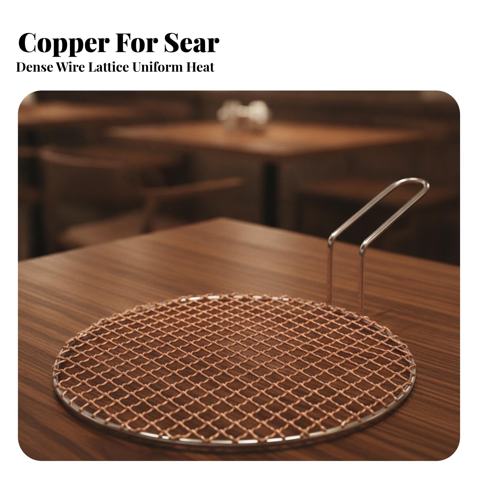 Portable Copper Mesh Round Gri - Camping With Cooking recension och pris