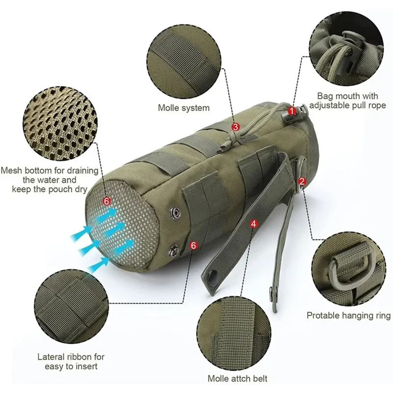 Tactical Molle Water Bottle Ba - Camping Cooking Can recension och pris