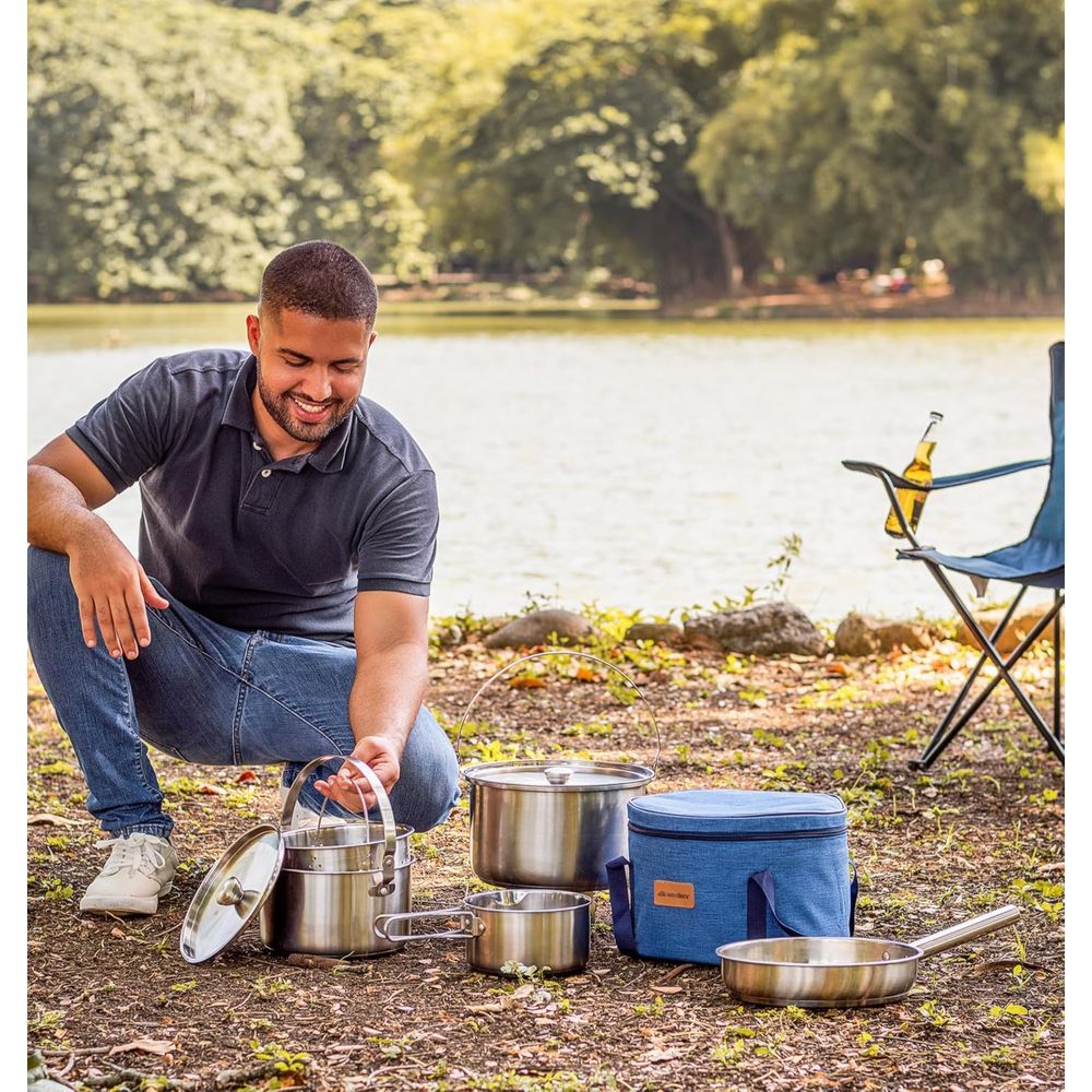 Camping Cookware Set 304 Stain - Camping Cooking Open Fire recension och pris