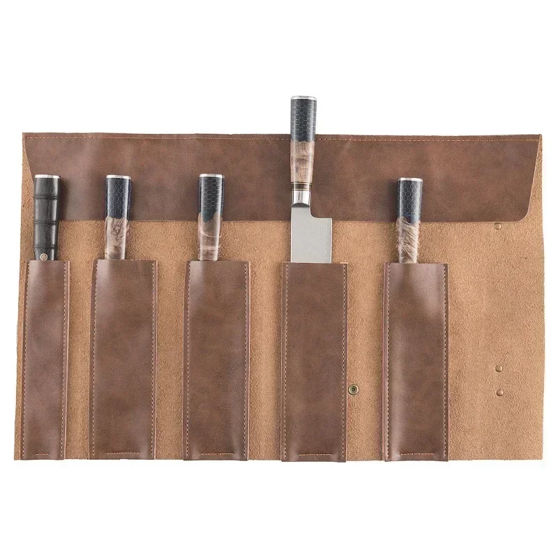 Leather Chef Knife Bag Portabl - Camping Cooking Roll recension och pris