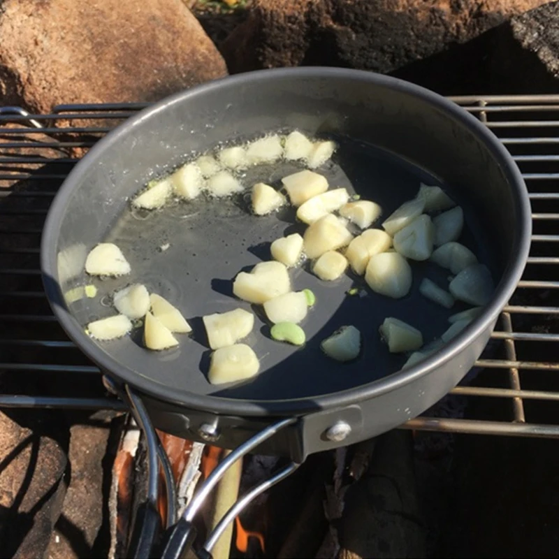 Portable Frying Pan with Stora - Camping Cooking Rack recension och pris