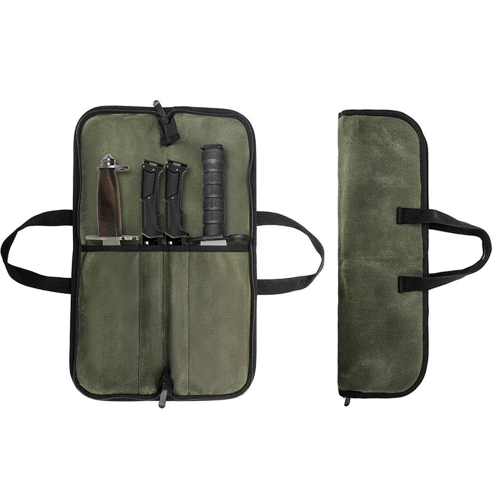 Waxed Canvas Knife Roll Bag Mu - Camping Cooking Roll recension och pris