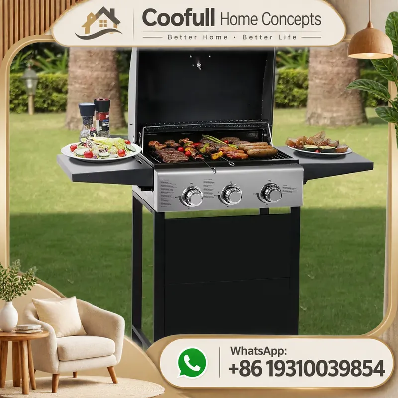 Propane Gas Grill With Side Bu - Camping Cooking Table Foldable recension och pris