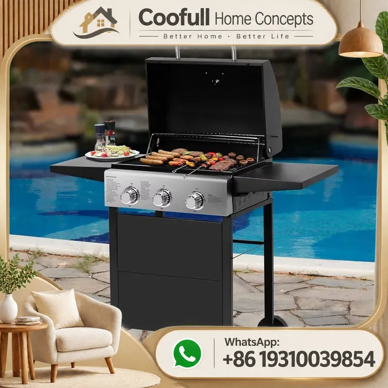Propane Gas Grill With Side Bu - Camping Cooking Table Foldable recension och pris