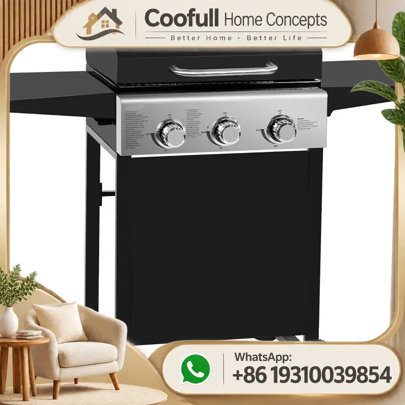 Propane Gas Grill With Side Bu - Camping Cooking Table Foldable recension och pris