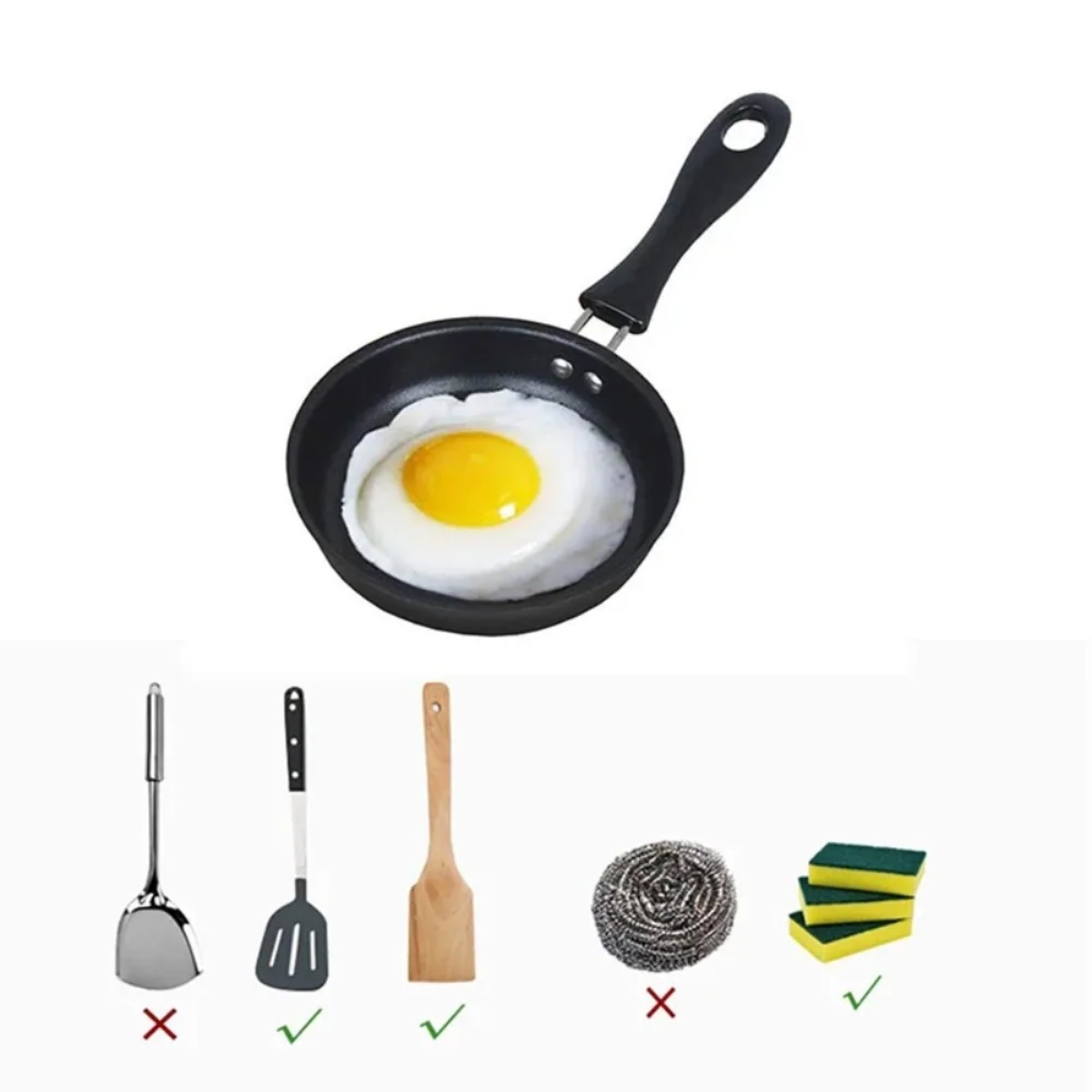 Mini Frying Pan with Handle Po - Camping Cooking Cast Iron recension och pris