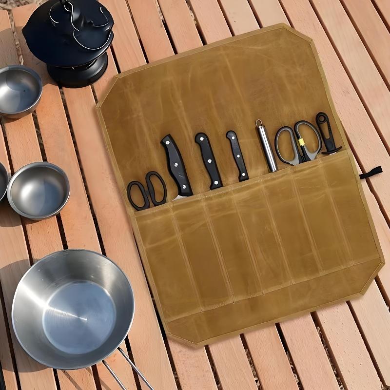 Waxed Canvas Chef Knife Roll M - Camping Cooking Rack recension och pris