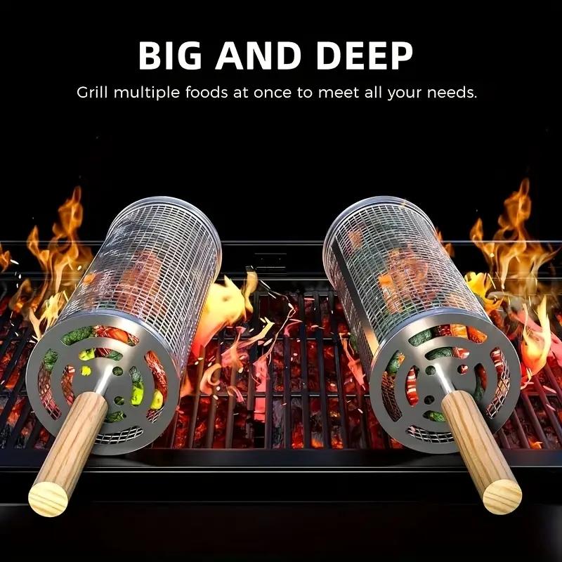 Stainless Steel BBQ Grill Bask - Camping Cooking Fish recension och pris