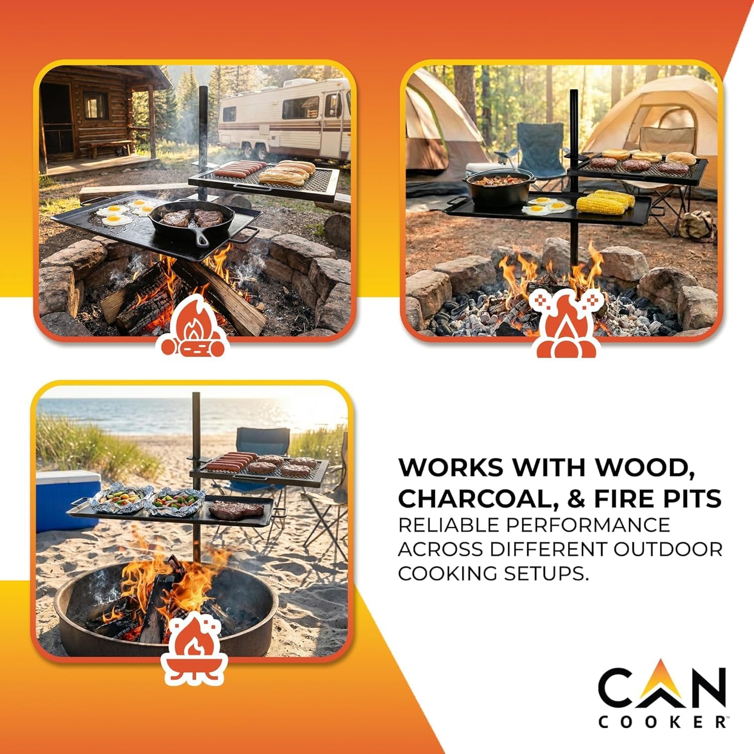 Portable Heavy-Duty Campfire G - Camping Cooking Open Fire recension och pris