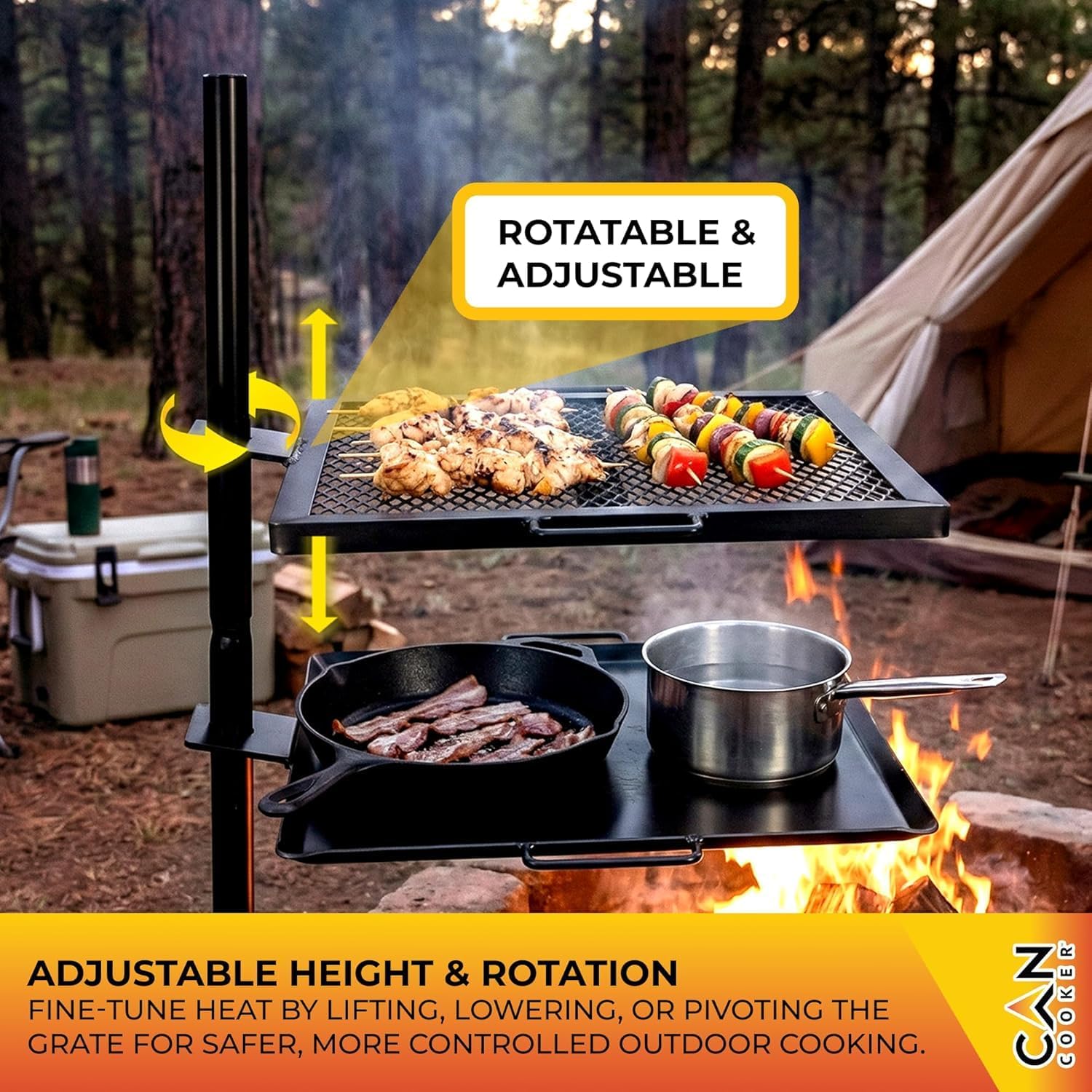 Portable Heavy-Duty Campfire G - Camping Cooking Open Fire recension och pris