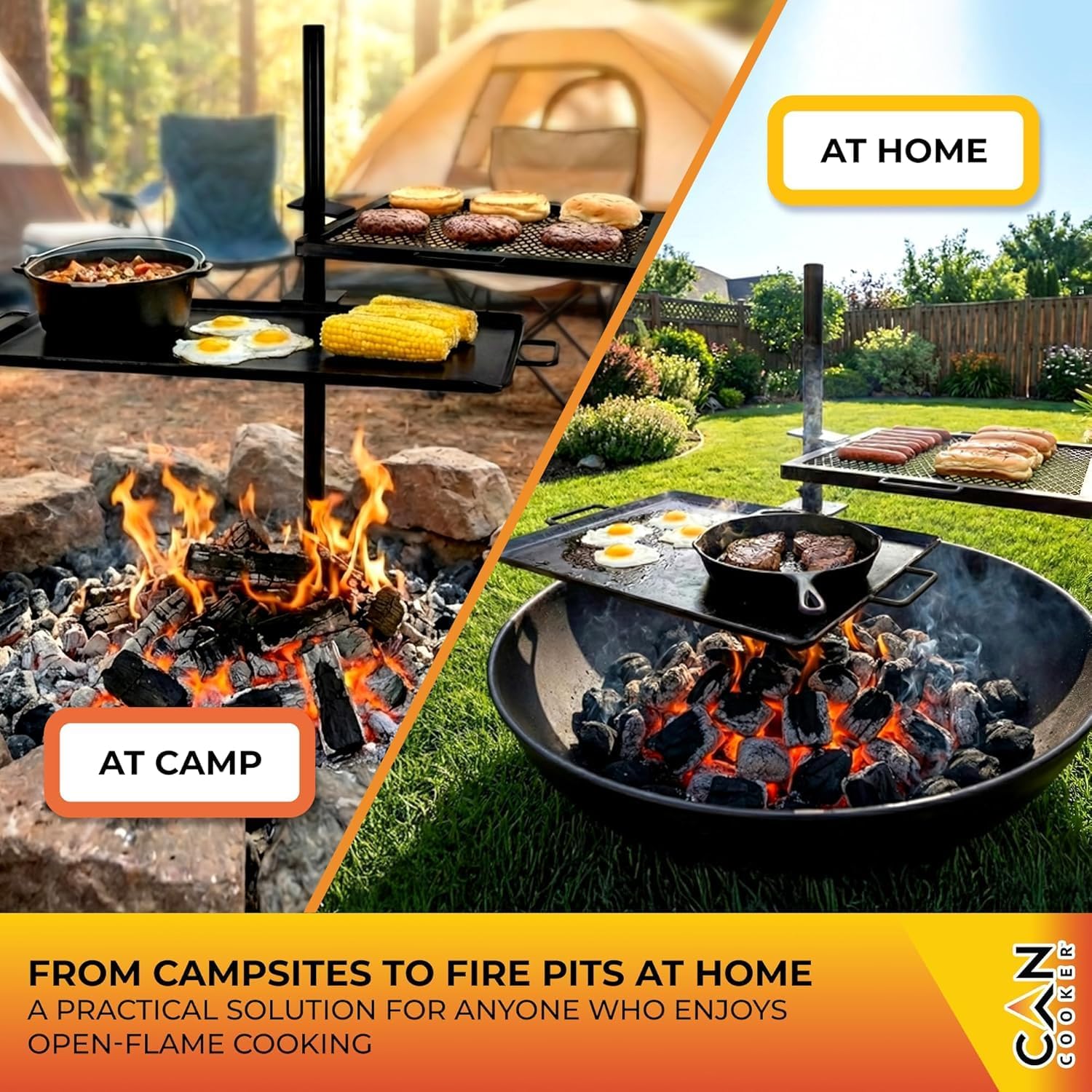 Portable Heavy-Duty Campfire G - Camping Cooking Open Fire recension och pris