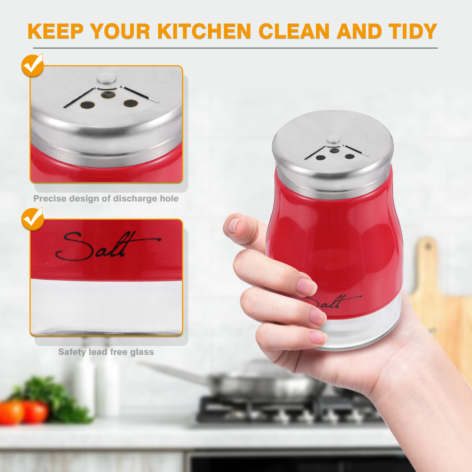 2Pcs Glass Salt Shaker Set Sta - Camping With Cooking recension och pris