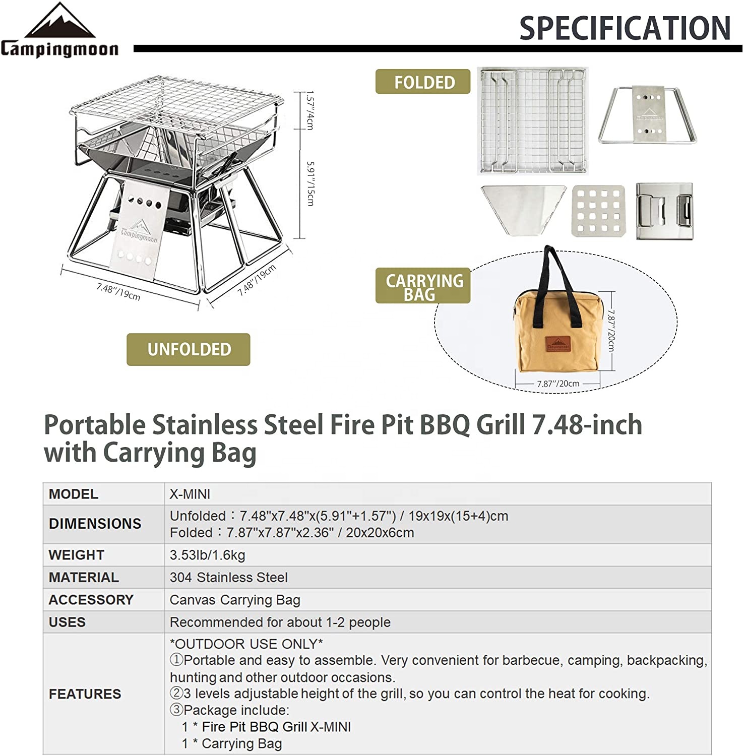 Campingmoon Outdoor Camping Bb - Camping Cooking Burner recension och pris