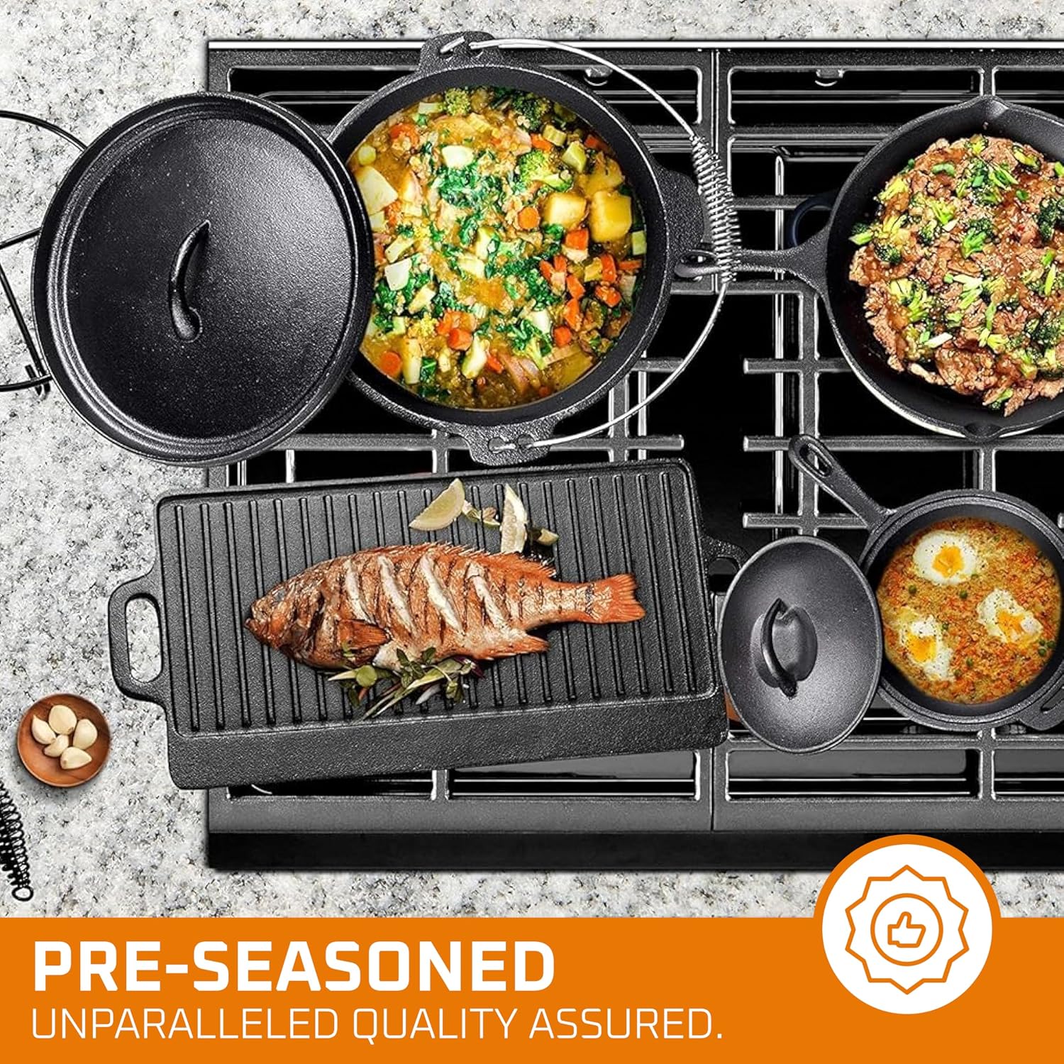 Camping Cooking Set Of 7. Pre  - Camping Cooking Cast Iron recension och pris
