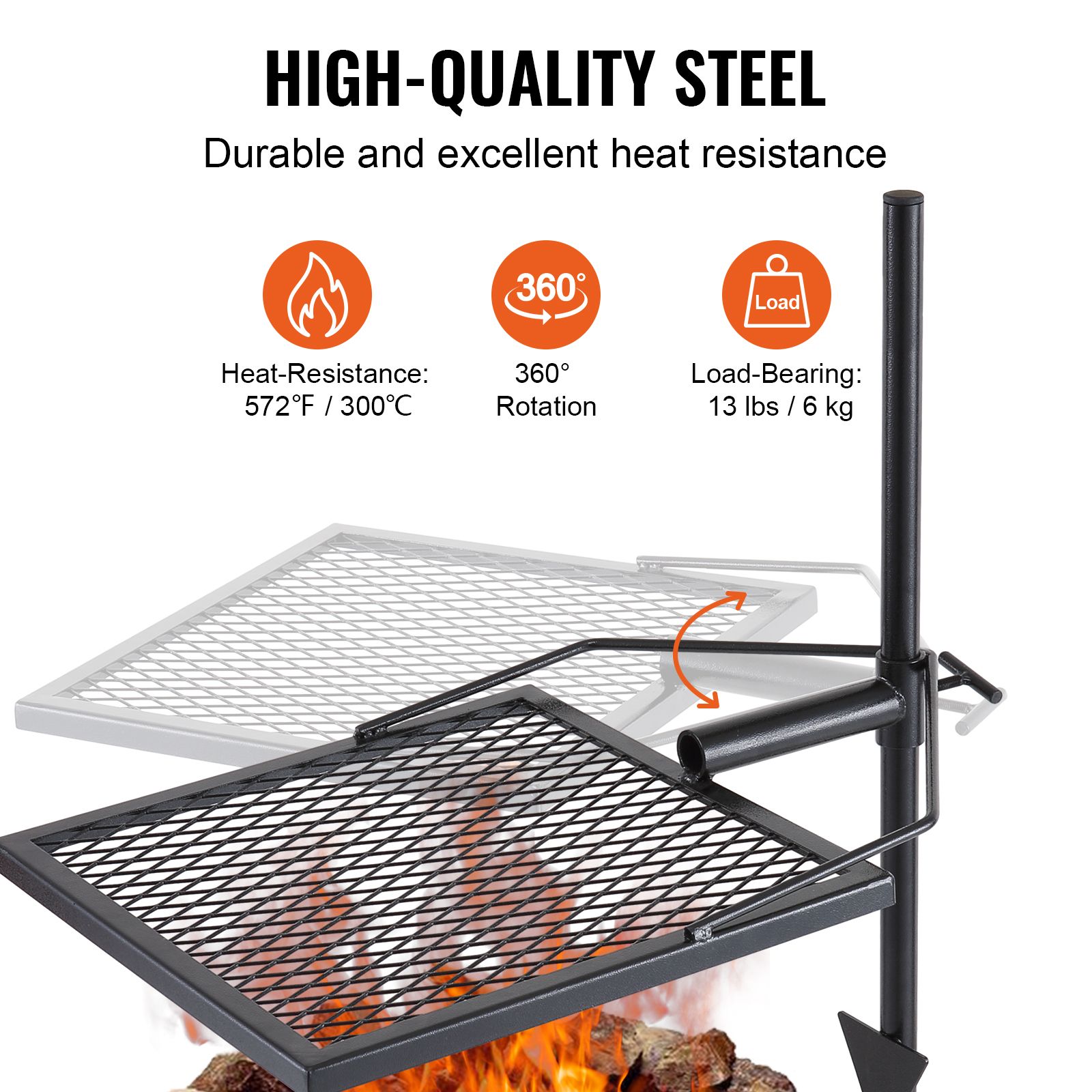 Swivel Campfire Grill, Fire Pi - Camping Cooking Open Fire recension och pris