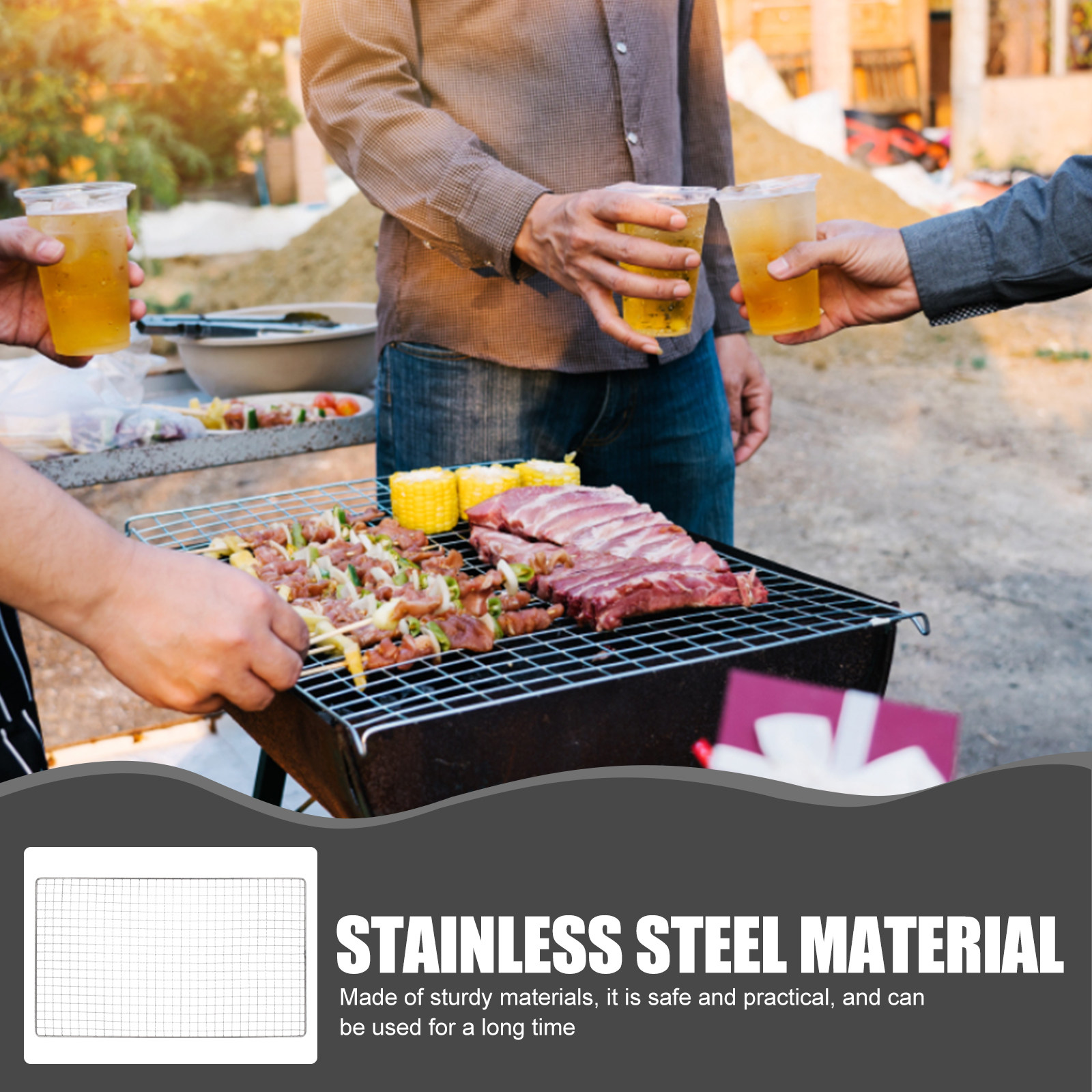 2Pcs Stainless Steel Bbq Grill - Camping Cooking Mesh recension och pris
