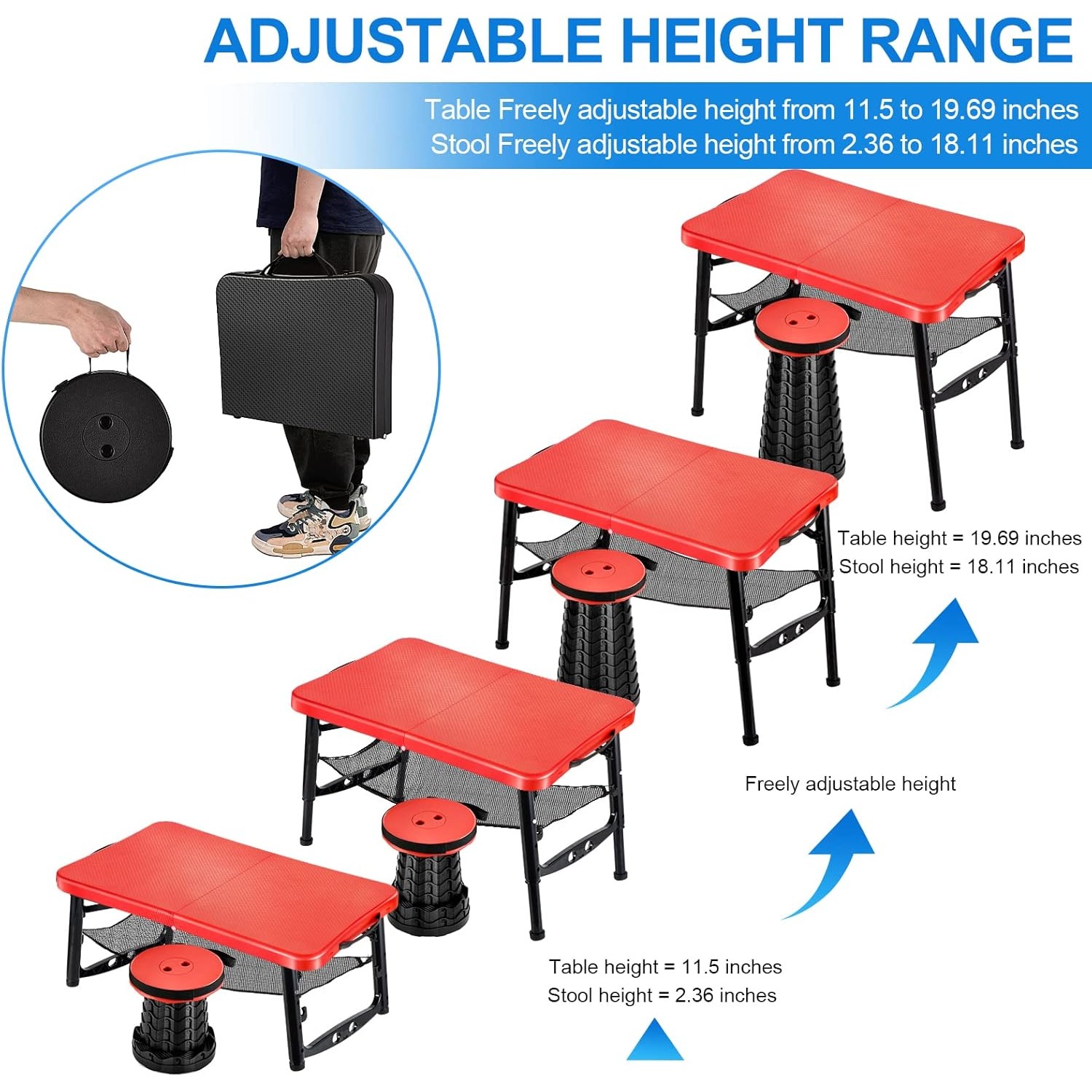 Retractable Folding Table & St - Camping Cooking Table Foldable recension och pris